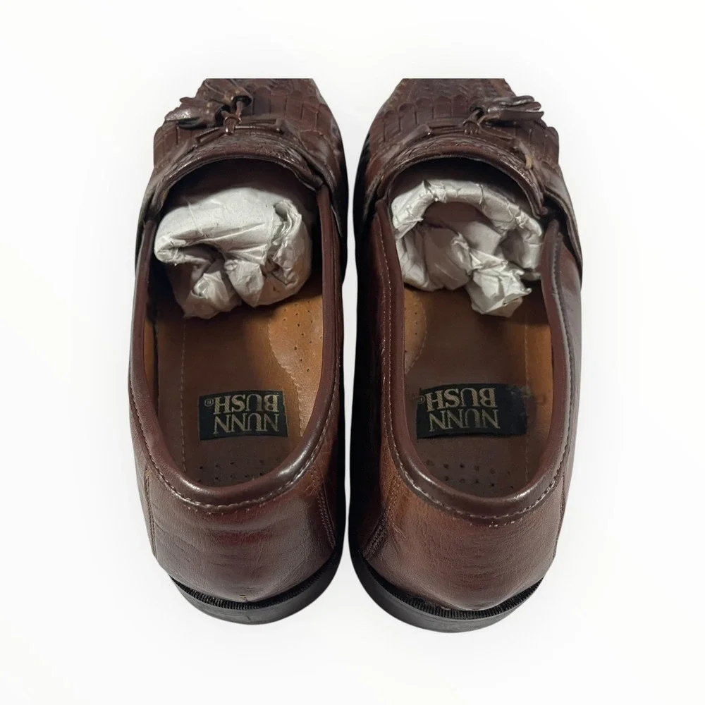 Nunn Bush Men's Brown Leather Tassel Loafer Shoes Size 10